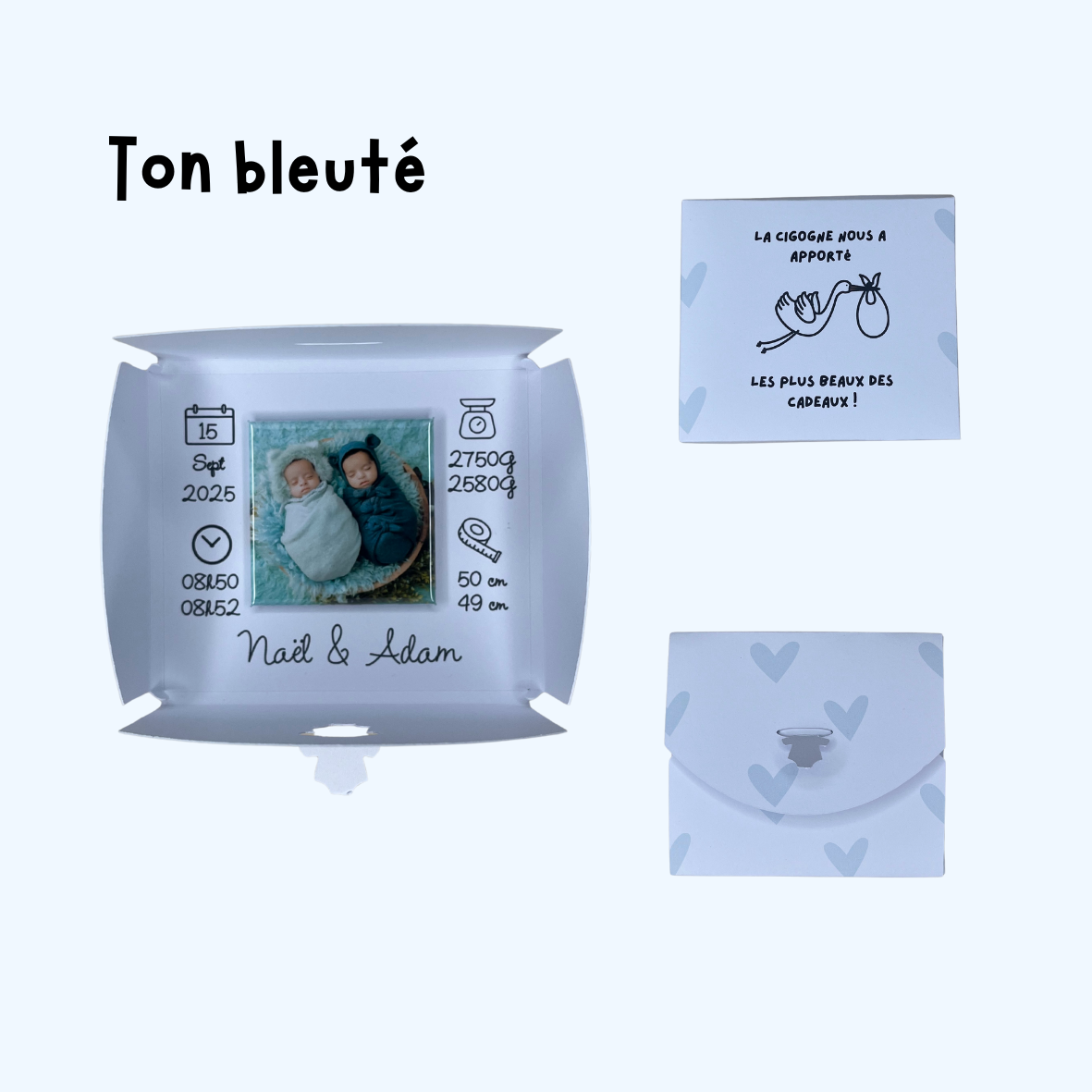 Magnet faire-part Naissance personnalisé avec photo et enveloppe