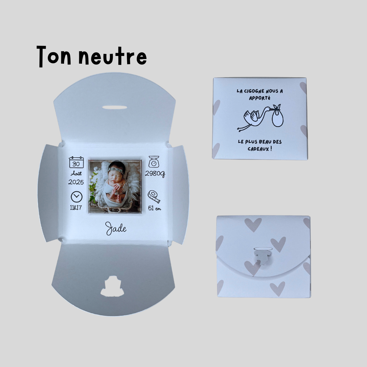 Magnet faire-part Naissance personnalisé avec photo et enveloppe